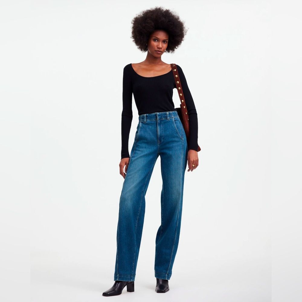 Madewell Tapered Denim Trousers • size 25 • NWOT • NS359